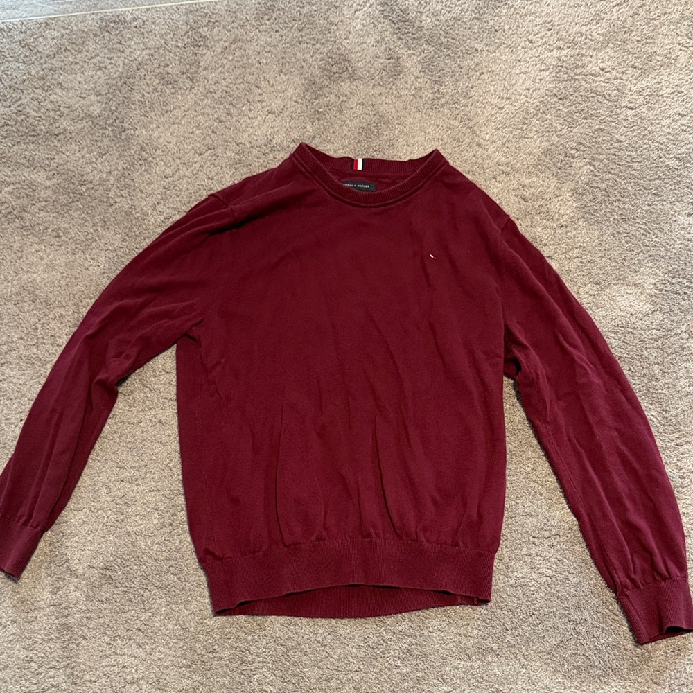 Tommy Hilfiger Men's Deep Red Crewneck Sweater